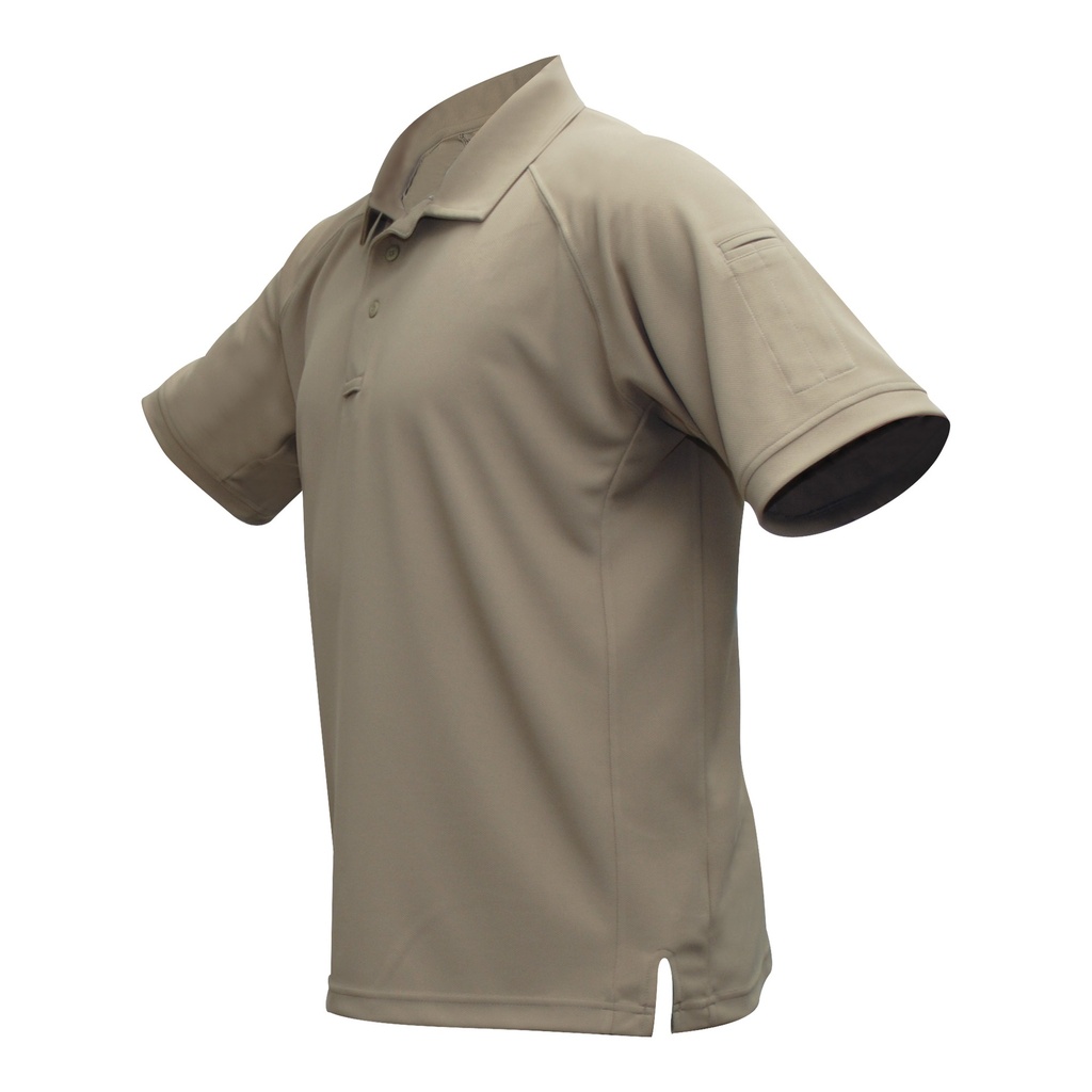 VERTX COLDBLACK S/S POLO TAN LRG