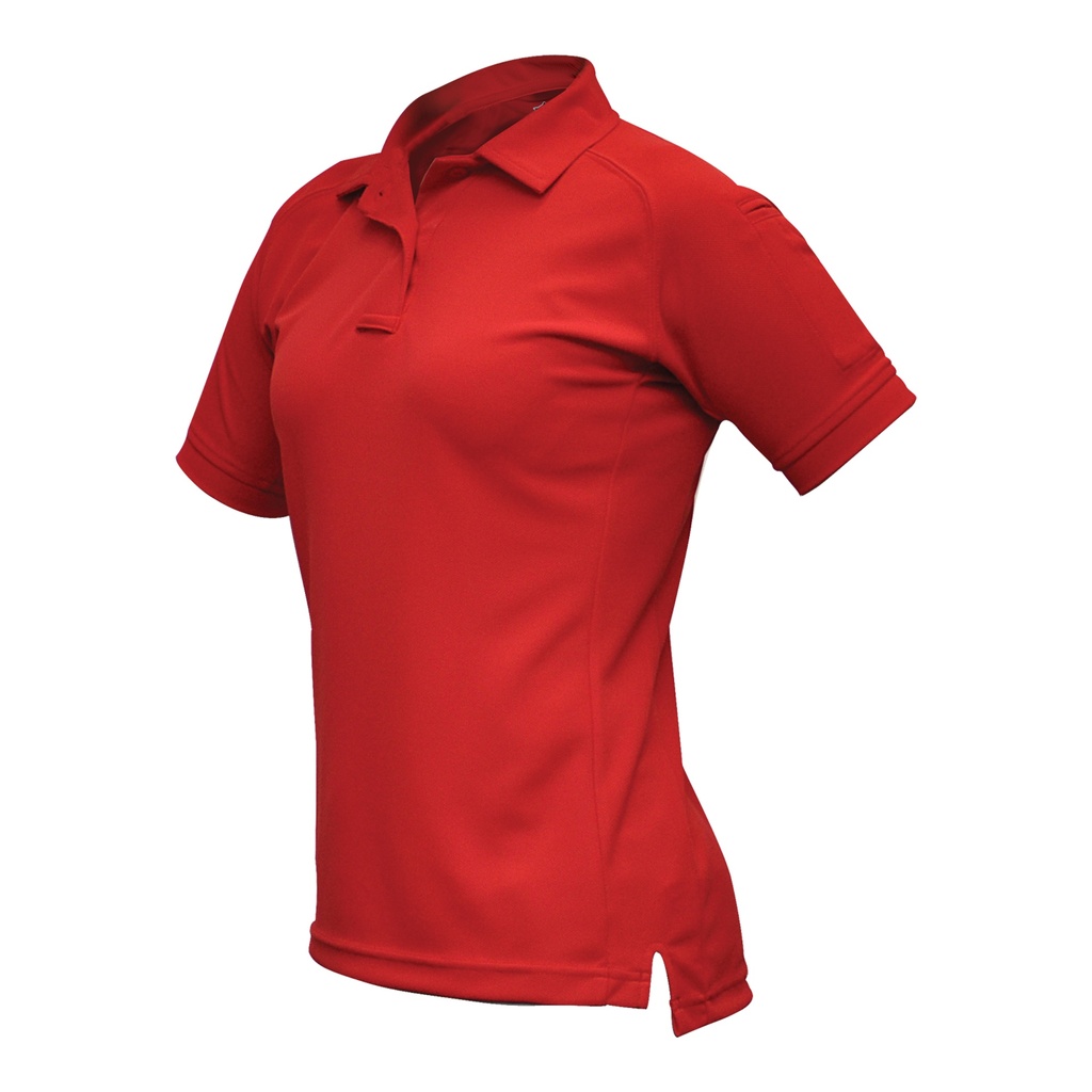 VERTX COLDBLACK WMN S/S POLO RED LRG