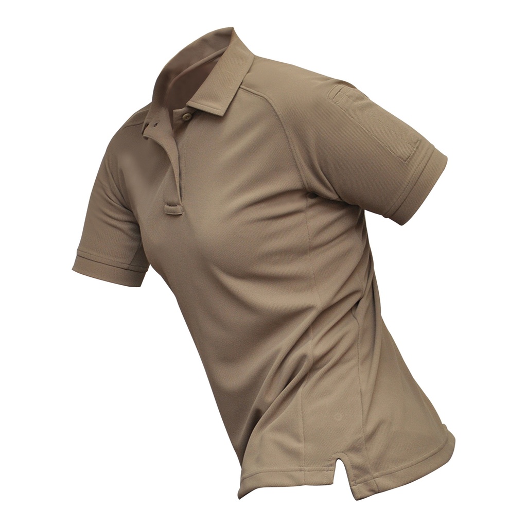 VERTX COLDBLACK WMN S/S POLO TAN LRG