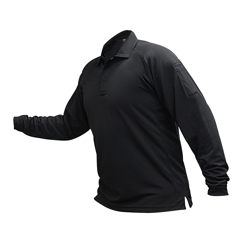 VERTX COLDBLACK L/S POLO BLK 2XL