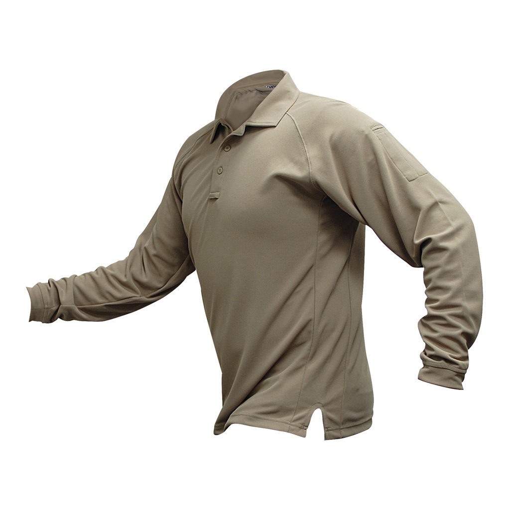 VERTX COLDBLACK L/S POLO TAN 2XL