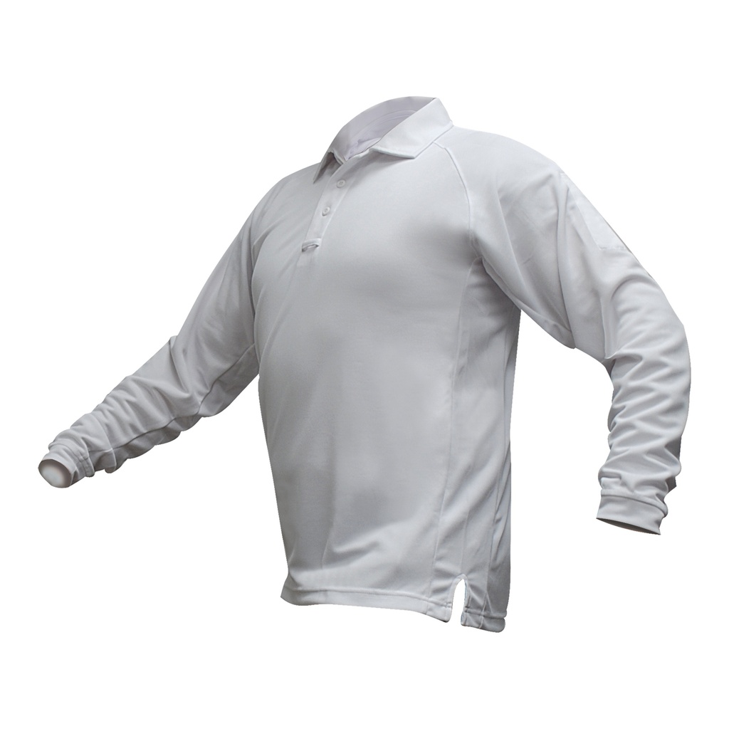 VERTX COLDBLACK L/S POLO WHT XS