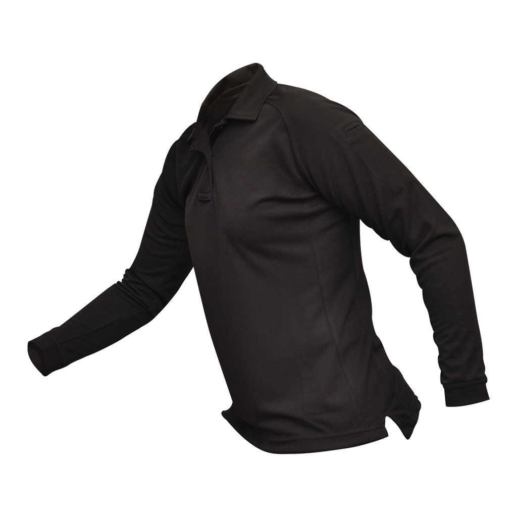 VERTX COLDBLACK WMN L/S POLO BLK MED