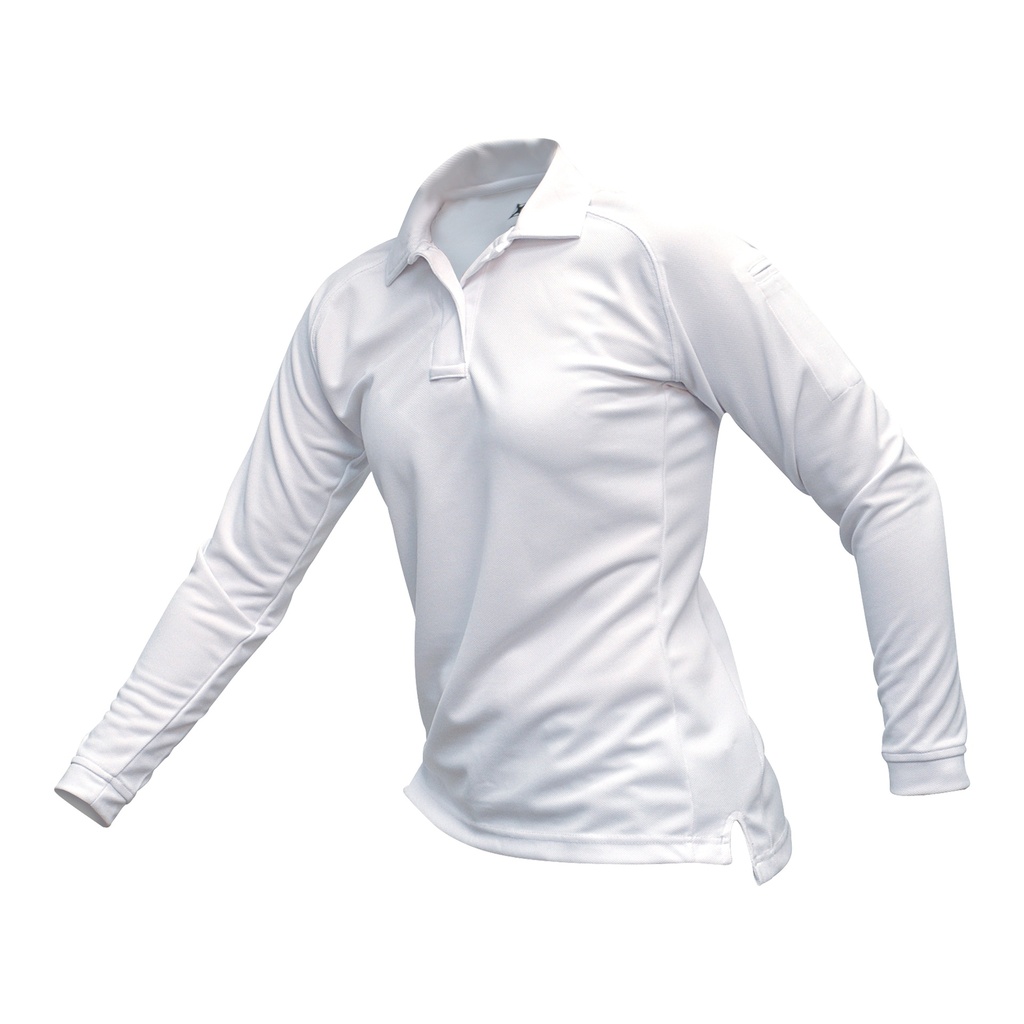 VERTX COLDBLACK WMN L/S POLO WHT SM