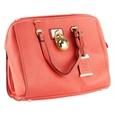 BULLDOG SATCHEL STYLE PURSE CORAL