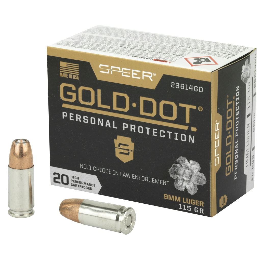 SPR GOLD DOT 9MM 115GR HP 20/200