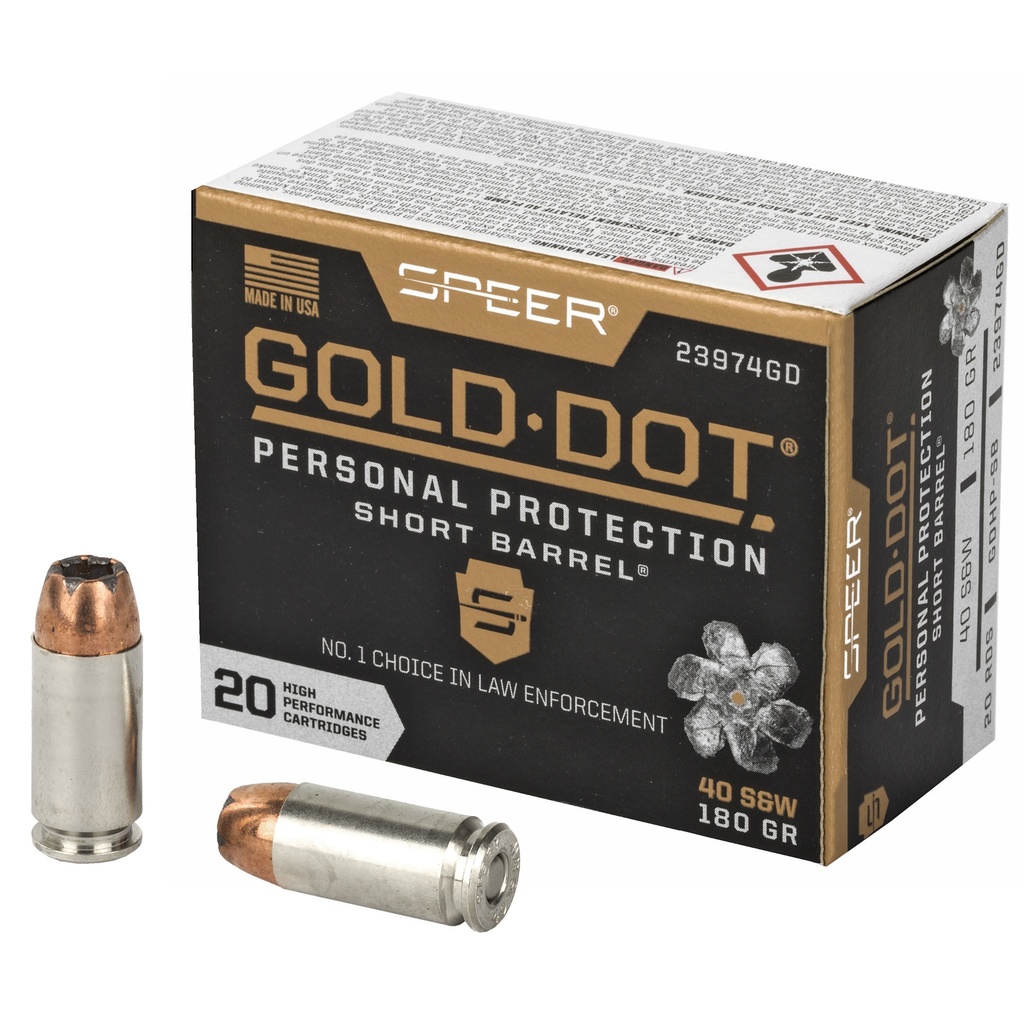 SPR GOLD DOT 40SW 180GR HP SB 20/200