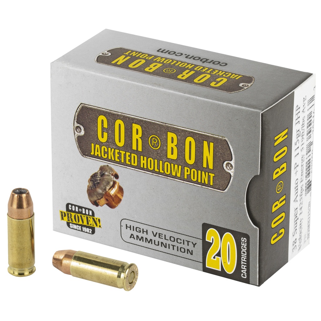 CORBON 38SUPER+P 115GR JHP 20/500