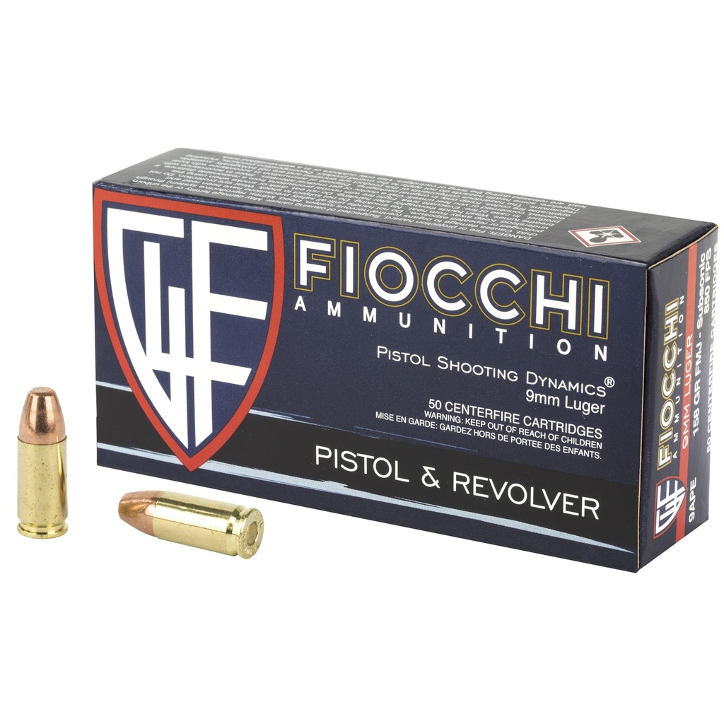 FIOCCHI 9MM 158GR FMJ 50/1000