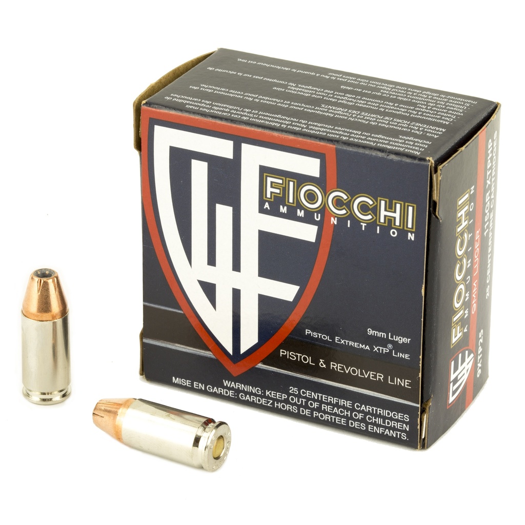 FIOCCHI 9MM 115GR XTP 25/500