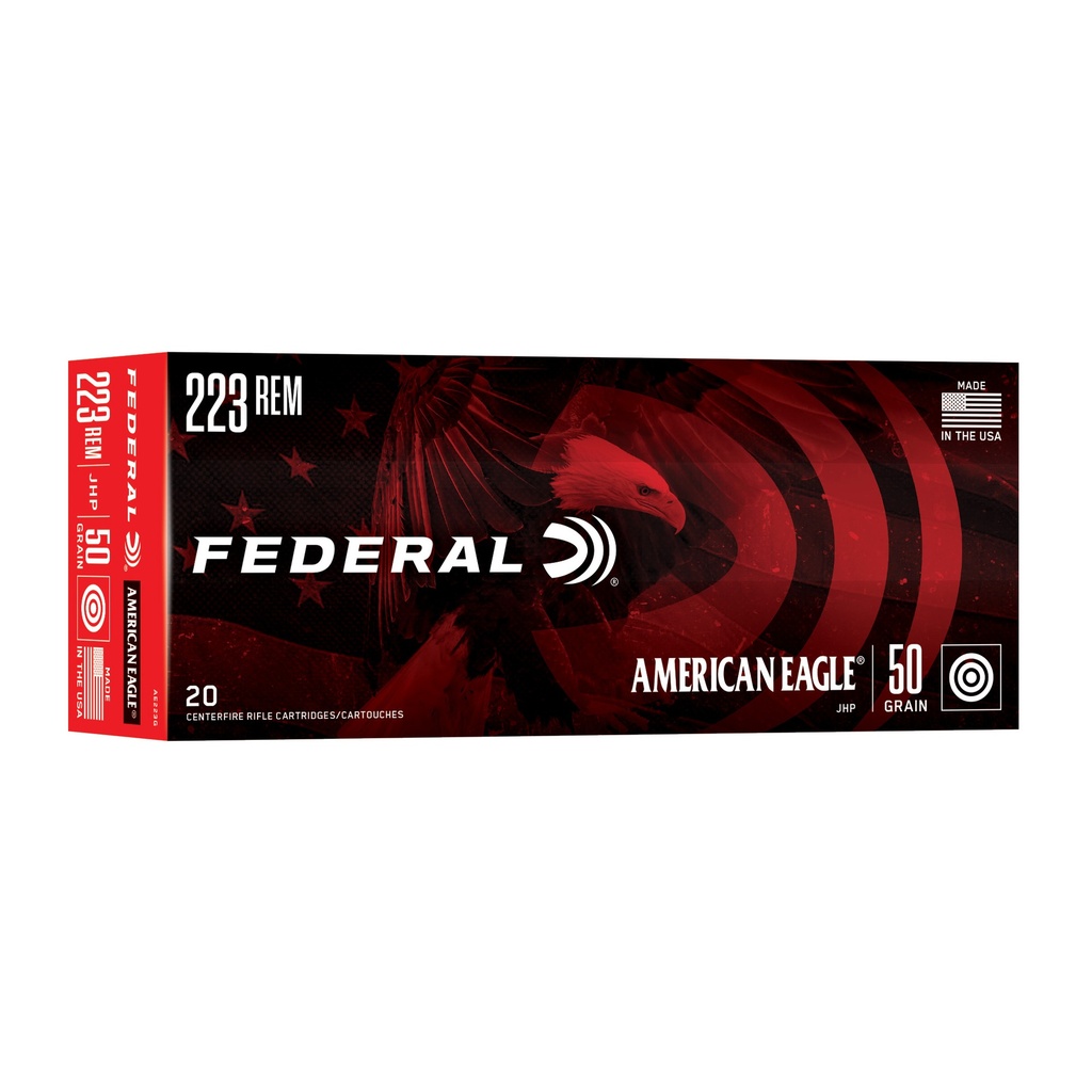 FED AM EAGLE 223 REM 50GR JHP 20/500