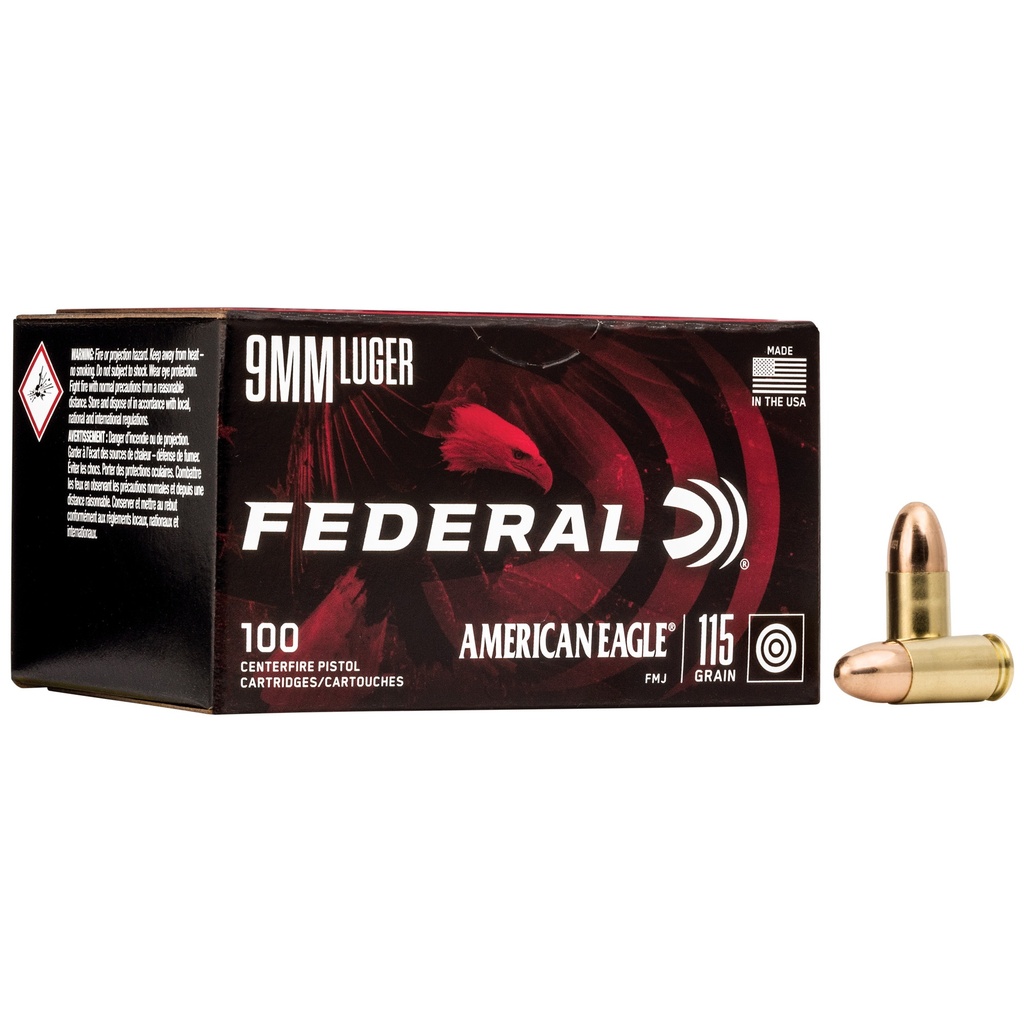 FED AM EAGLE 9MM 115GR FMJ 100/500