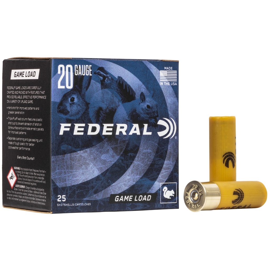 FED GAME LOAD 20GA 2 3/4" #7.5 25/