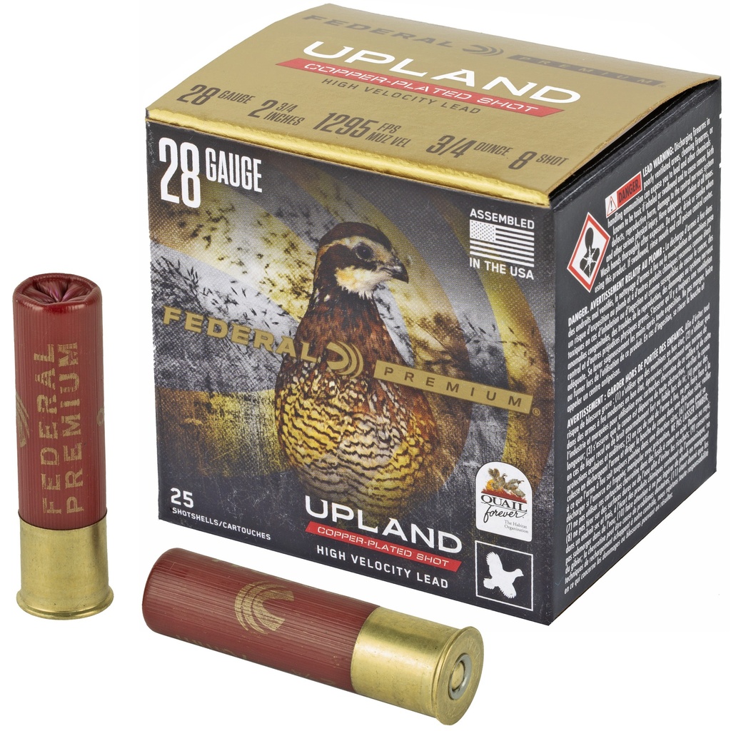 FED UPLAND 28GA #8 SHOTSHELL 25/250