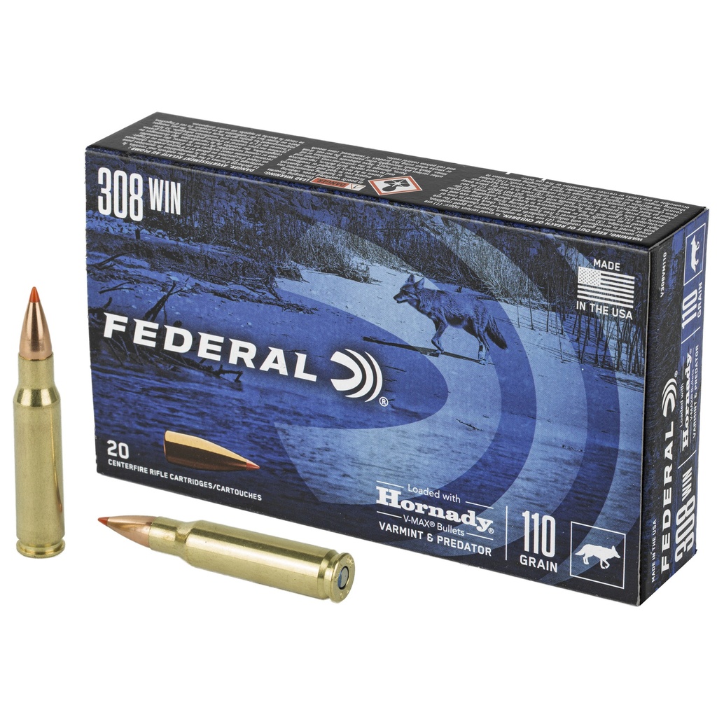 FED V&P 308WIN 110GR HRNDY V-MAX 20/