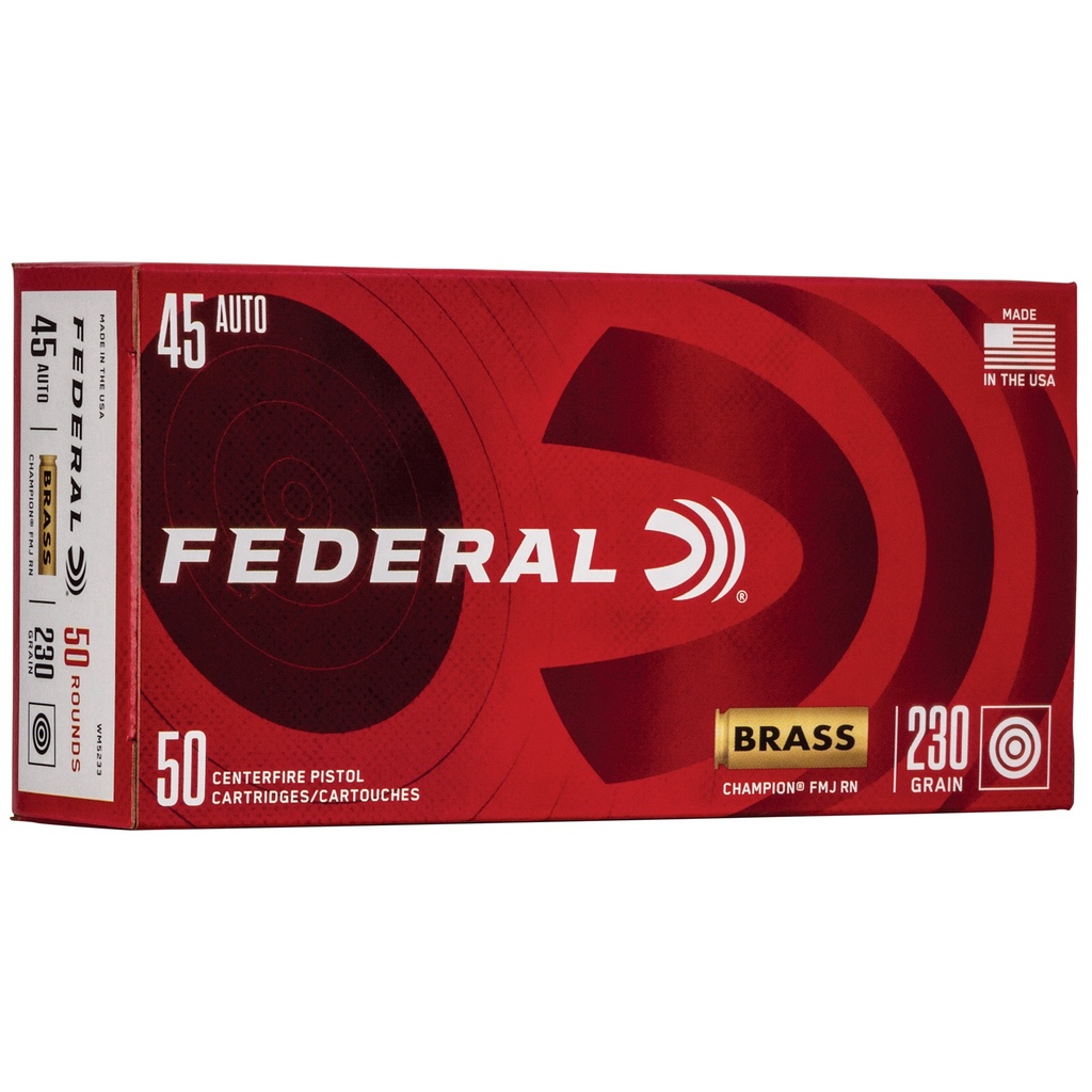 FED CHAMP 45ACP 230GR FMJ BRSS 50/1