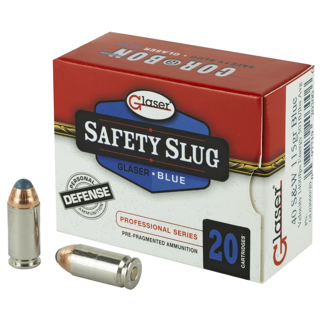 GLASER BLUE 40S&W 115GR 20/500