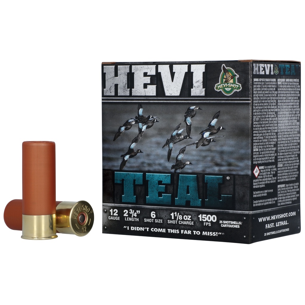 HEVI TEAL 12GA 2.75" #6 25/250