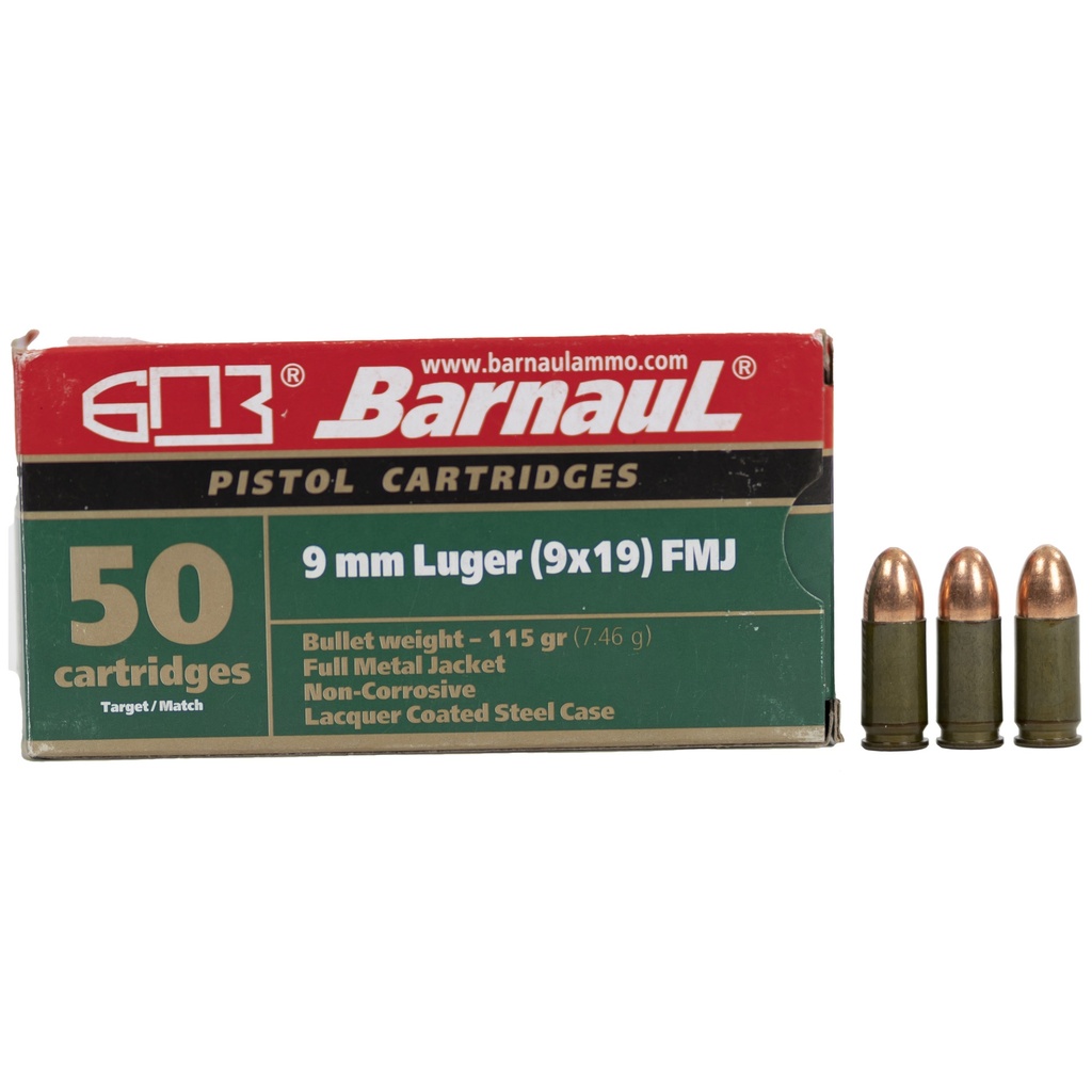 BARNAUL 9MM LUGER 115GR FMJ 50/500