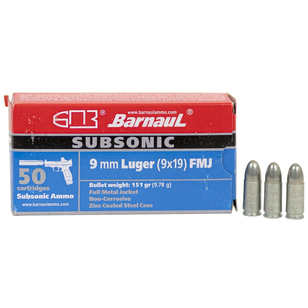 BARNAUL 9MM 151GR SUB FMJ 50/500