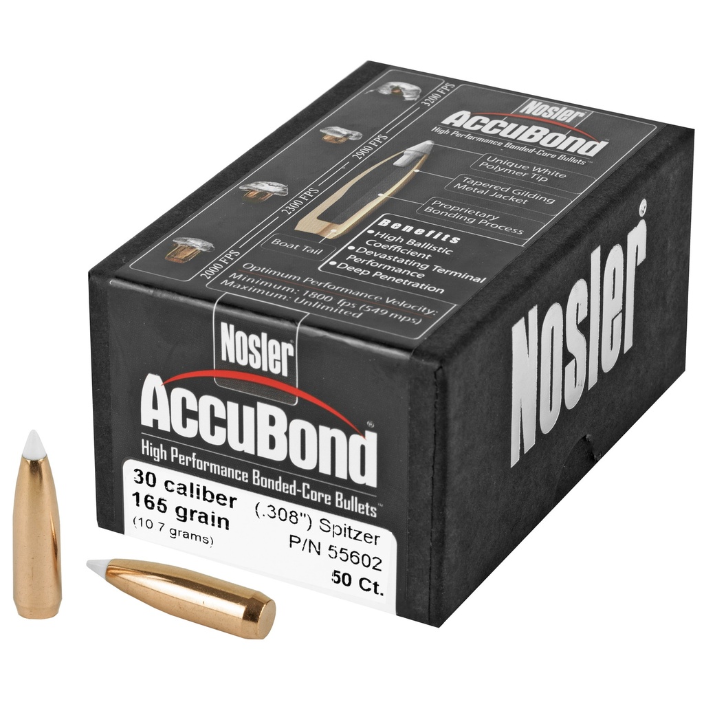 NOSLER 30 CAL 165GR ACCUBOND 50CT