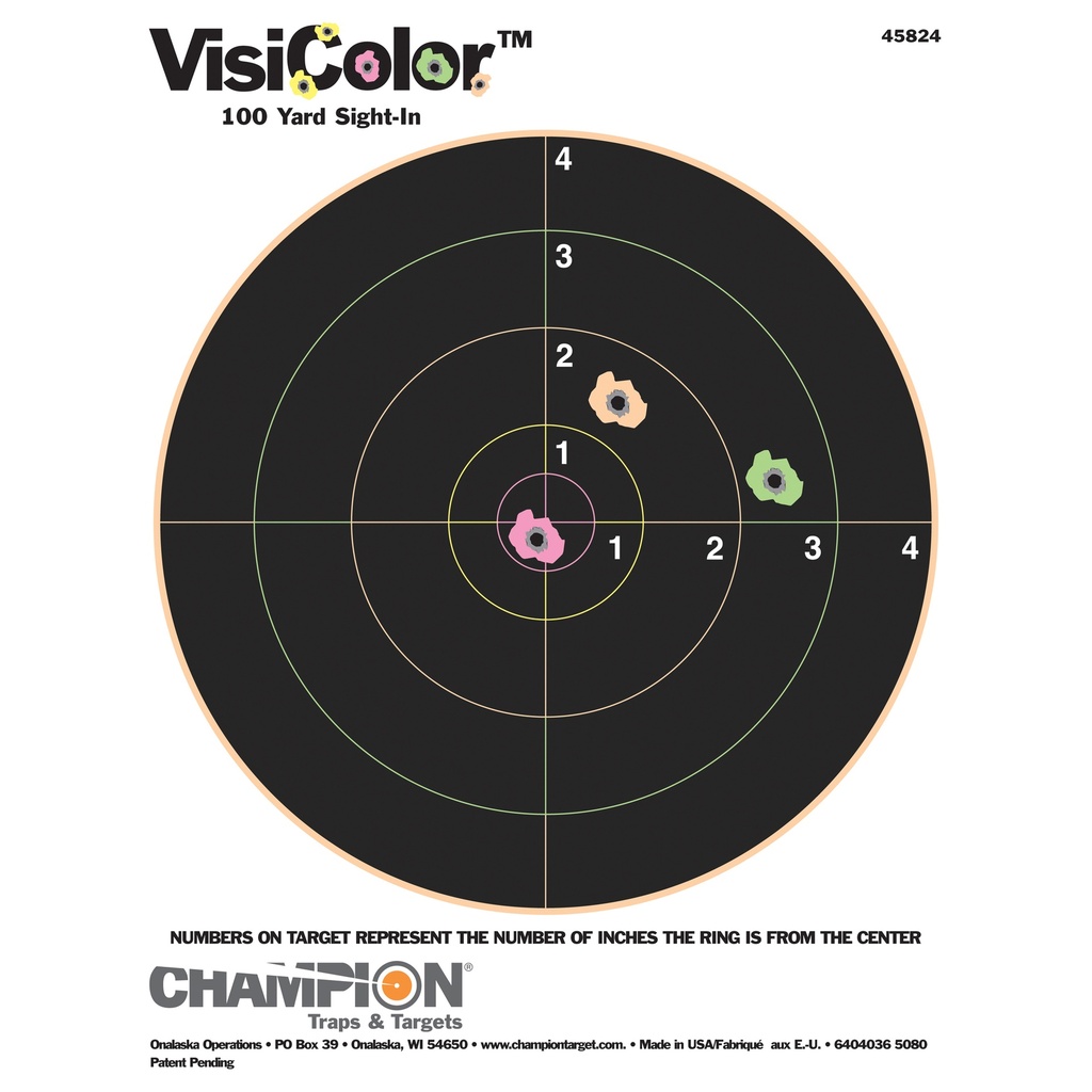 CHAMPION VISICOLOR 8" BULLSEYE 10PK