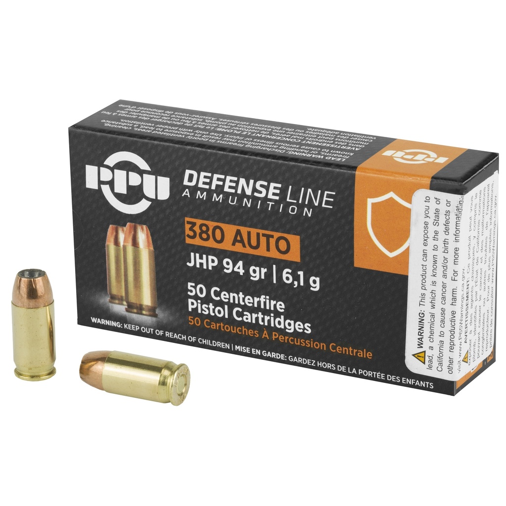 PPU 380ACP JHP 94GR 50/1000