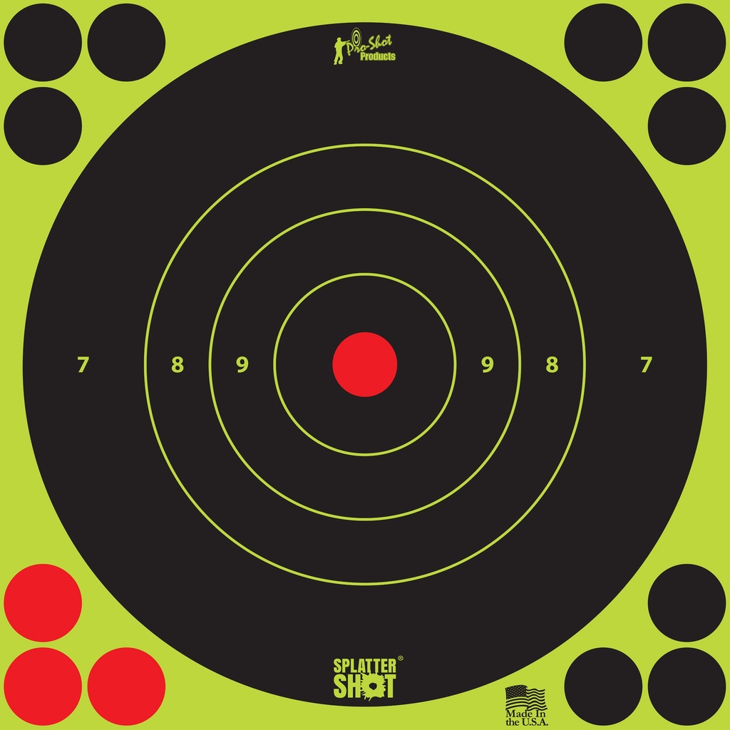 PRO-SHOT TARGET 8" GRN BULLSEYE 6PK