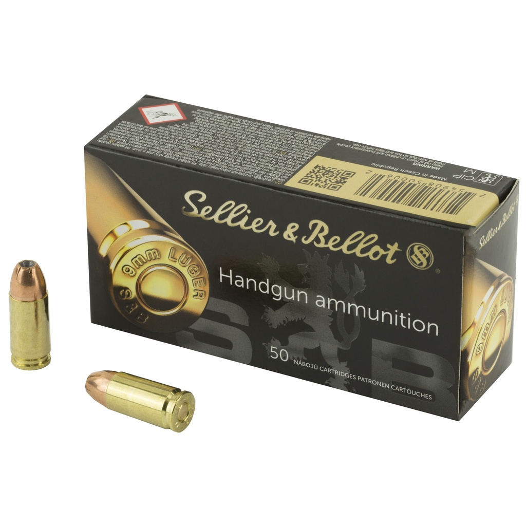 S&B 9MM 115GR JHP 50/1000