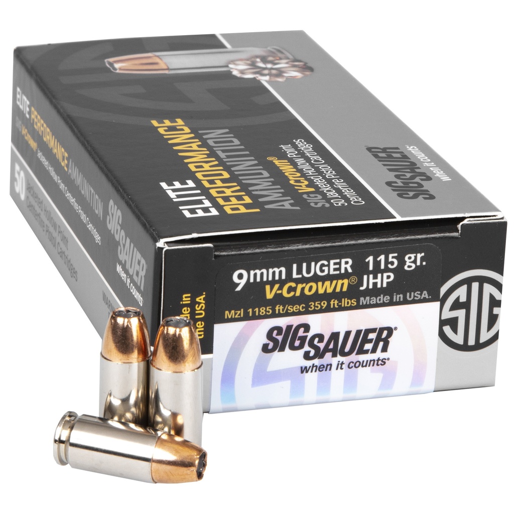 SIG AMMO 9MM 115GR JHP 50/500