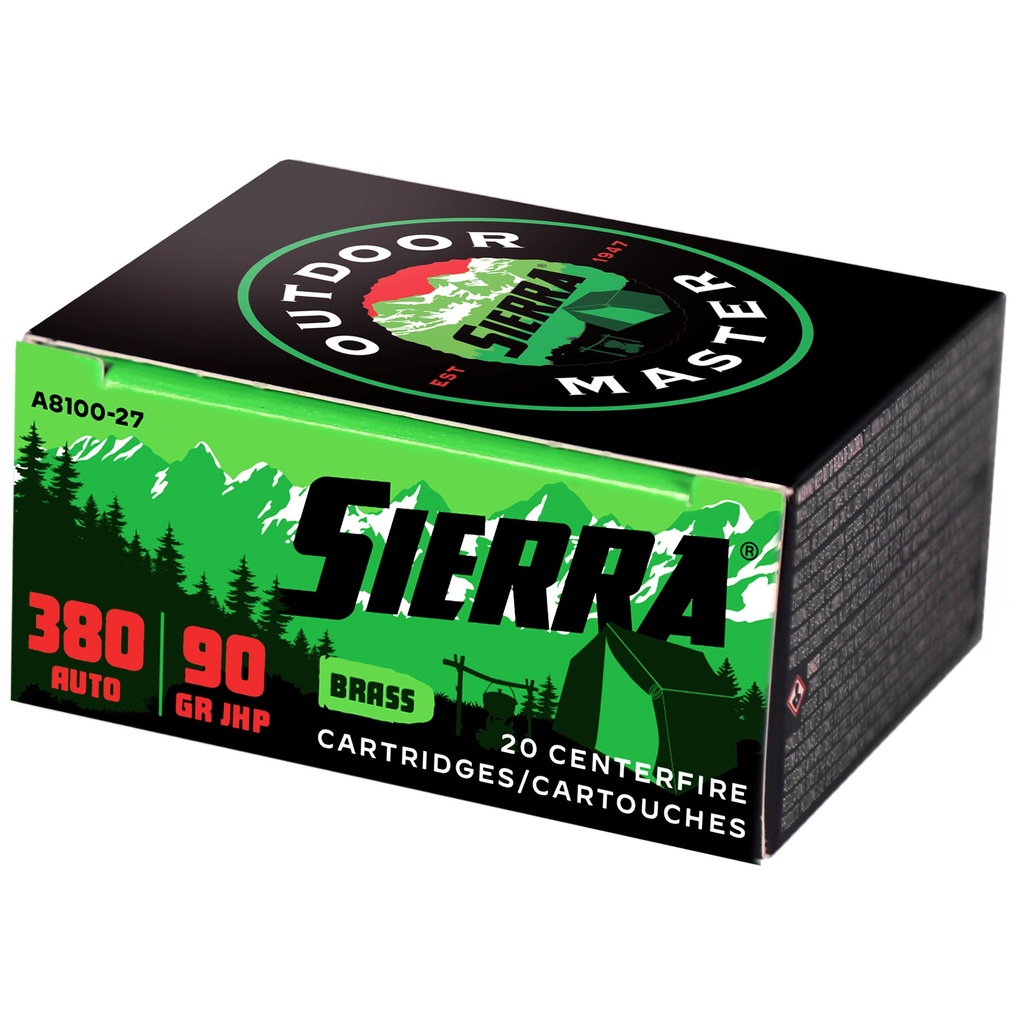 SIERRA OTDMST 380ACP 90GR JHP 20/200