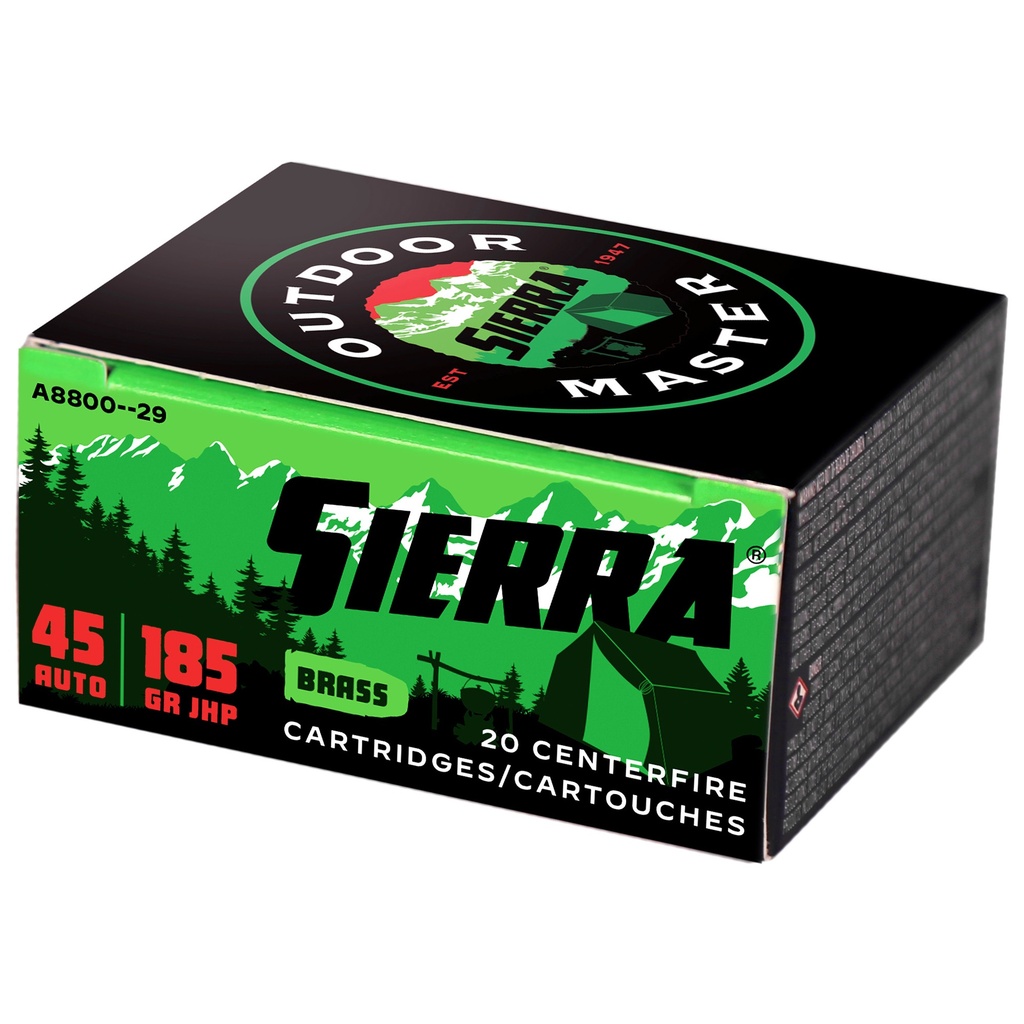 SIERRA OTDMST 45ACP 185GR JHP 20/200