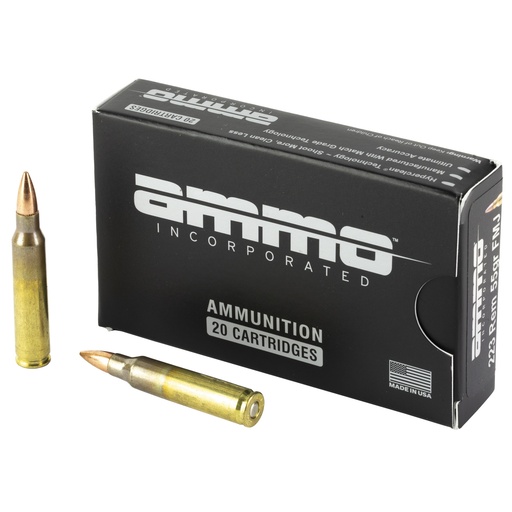 [AMI223055FMJ] AMMO INC 223REM FMJ 55GR 20/200