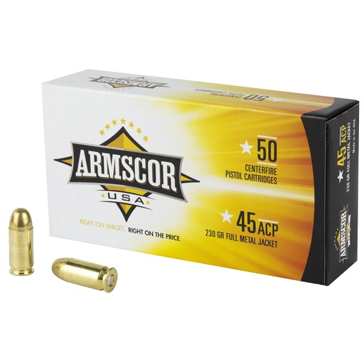 [ARMFAC45-12N] ARMSCOR 45ACP 230GR FMJ 50/1000