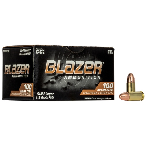 [CCI51991BB] BLAZER 9MM 115GR FMJ 100CT BOX