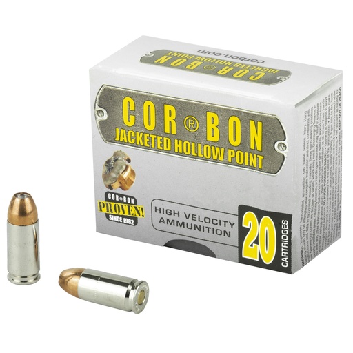 [COR09115] CORBON 9MM+P 115GR JHP 20/500