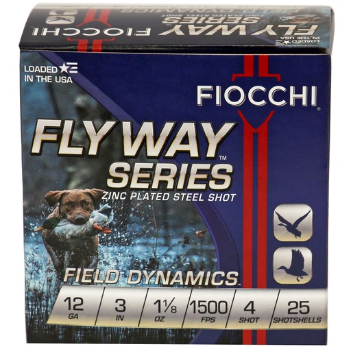 [F123ST4] FIOCCHI 12GA #4 FLYWAY STEEL 25/250