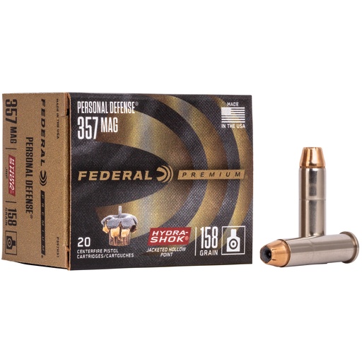 [FE357HS1] FED HYDRA-SHOK 357MAG 158GR 20/500