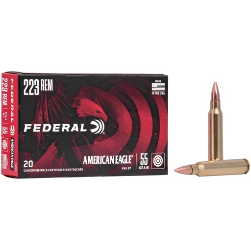 [FEAE223] FED AM EAGLE 223REM 55G FMJ BT20/500