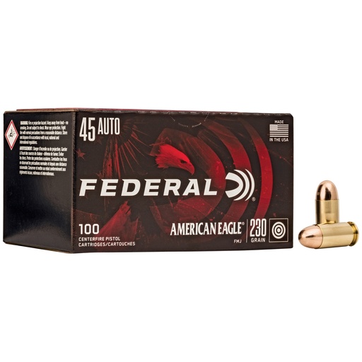 [FEAE45A100] FED AM EAGLE 45ACP 230GR FMJ 100/500