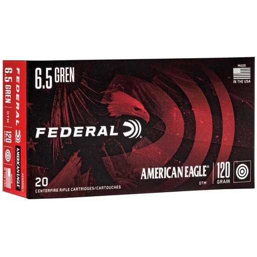 [FEAE65GDL1] FED AM EAGLE 6.5GRN 120GR OTM 20/200