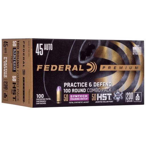 [FEP45HST2TM100] FED PRCTC & DFND 45ACP HST/SYN 230GR