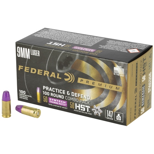 [FEP9HST2TM100] FED PRCTC &DFND 9MM HST/SYN 147GR