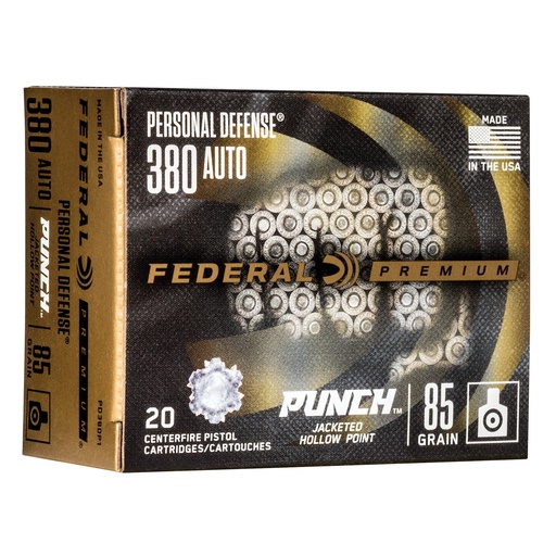 [FEPD380P1] FED PD PUNCH 380AUTO 85GR JHP 20/200