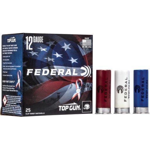 [FETGL12US8] FED TOP GUN 12GA 2.75" #8 RWB 25/250