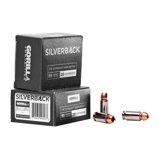 [GASB45230FBI] GORILLA SLVRBCK 45ACP 230GR FBI 20