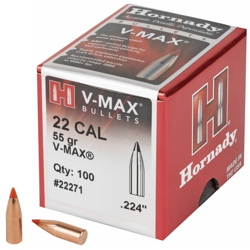 [HRB22271] HRNDY V-MAX 22 CAL .224 55GR 100CT