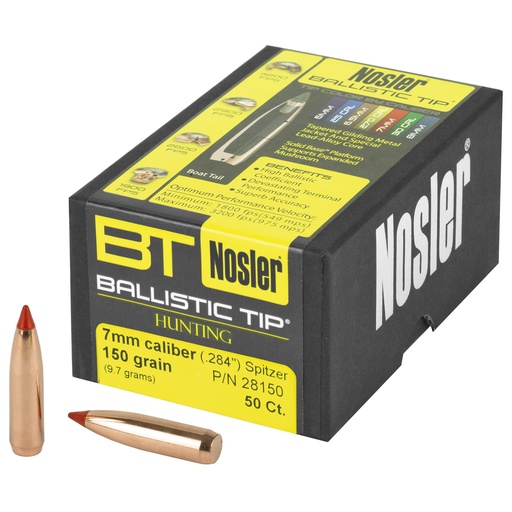 [NOSB28150] NOSLER 7MM 150GR BALLISTIC TIP 50CT