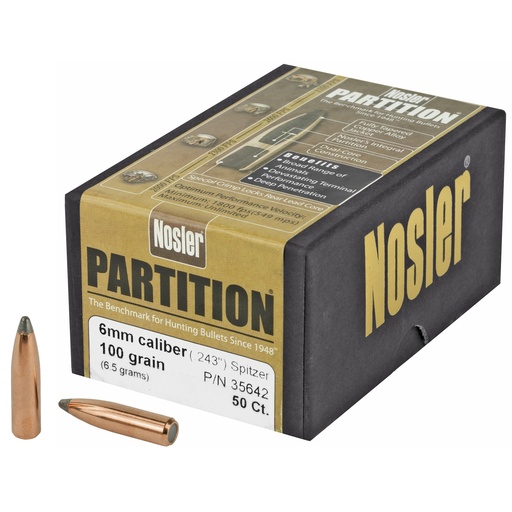 [NOSB35642] NOSLER 6MM 100GR SP PARTITION 50CT