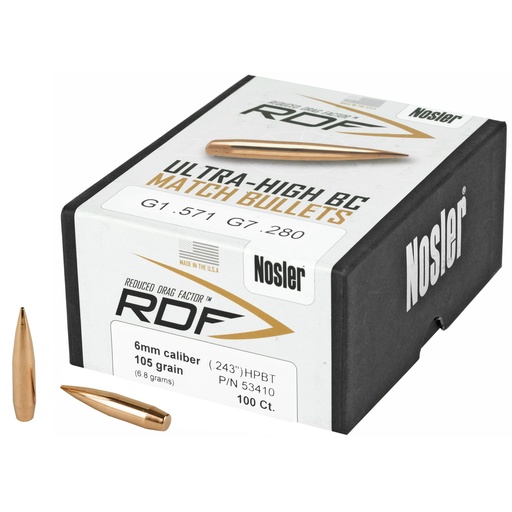 [NOSB53410] NOSLER RDF 6MM 105 HPBT 100CT